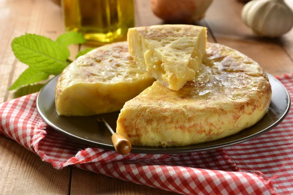 Spanish omelette with potato and egg Royalty Free Stock Images