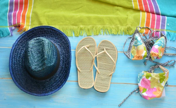 Tillbehör för att gå till stranden — Stockfoto