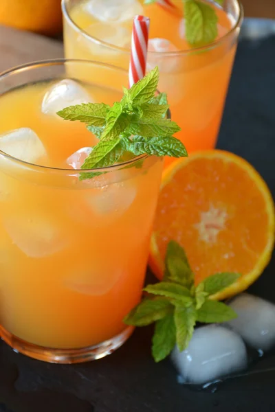 Refreshing drink orange and mint — 스톡 사진