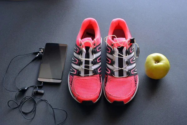 Sneakers, clothing for fitness — Stock Photo, Image