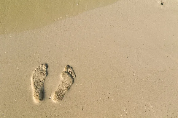 Footsteps on a beach — Stock Photo, Image