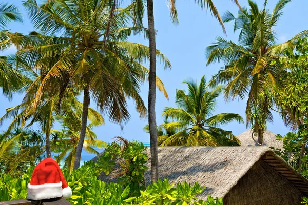 Seascape With Santa Hat, Maldives — Stock Photo, Image