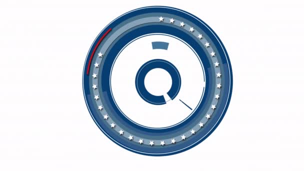 Cercles chemins de garniture rouge blanc et bleu sur fond blanc 4K 