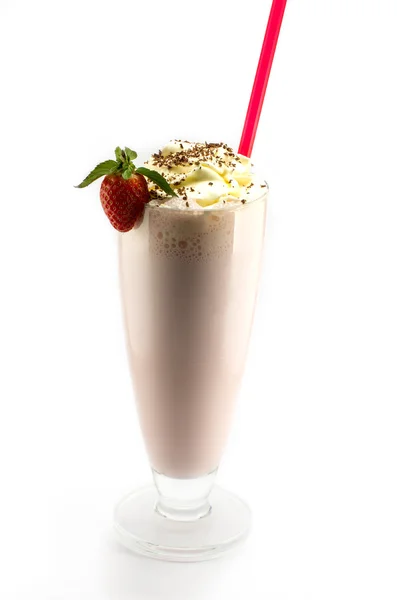 Délicieux milkshake aux fraises — Photo