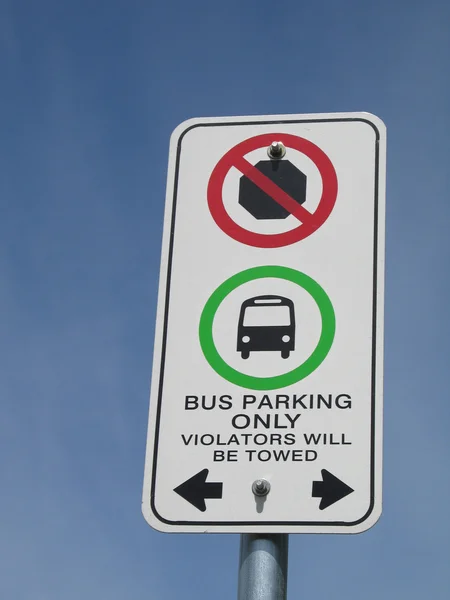 Buss parkering skylt — Stockfoto