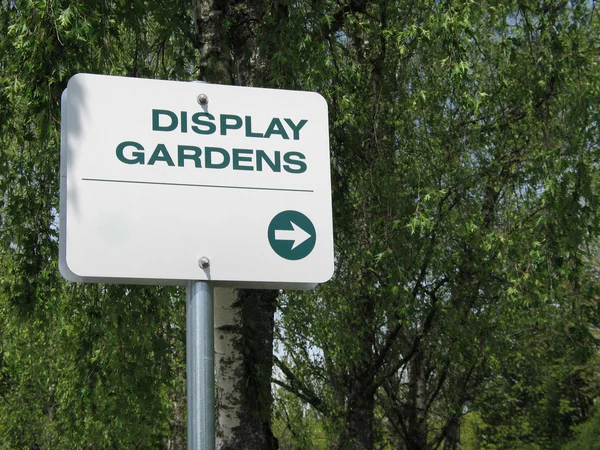 Display garden sign — Stock Photo, Image