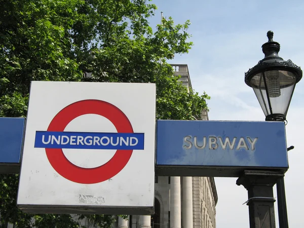 Sign for the Underground Subway — Stock Photo, Image