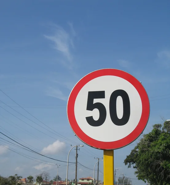 50 znak drogowy — Zdjęcie stockowe