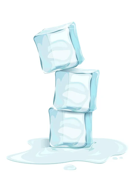 Realistic Ice cubes vector — Stock Vector