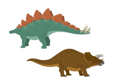 Dinozorlar çizgi film vektörü.