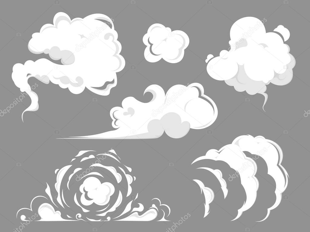 Cartoon smoke. Vector