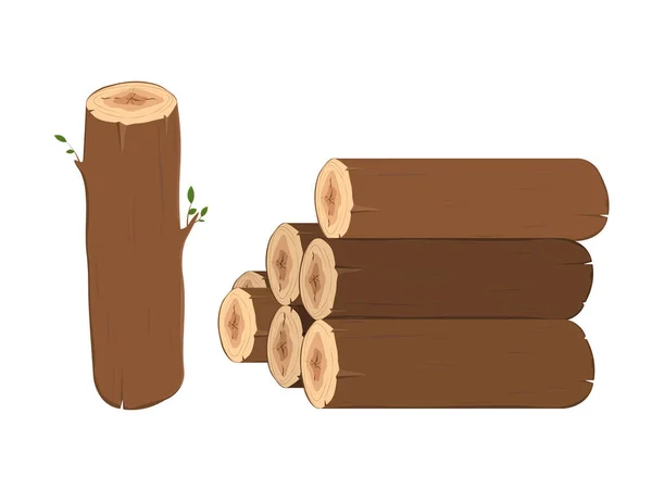 Troncos de madera vector — Vector de stock