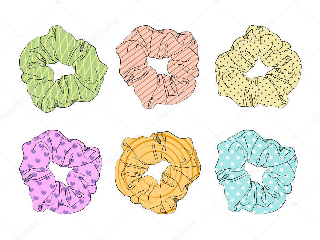 Scrunchy vector set