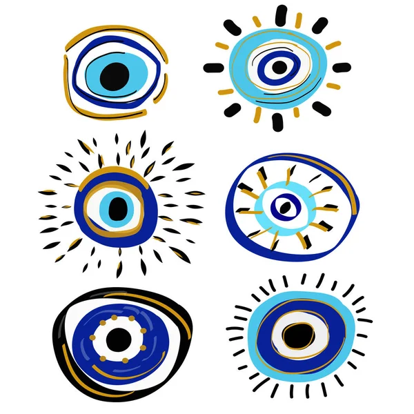 Evil eyes set — Stock Vector