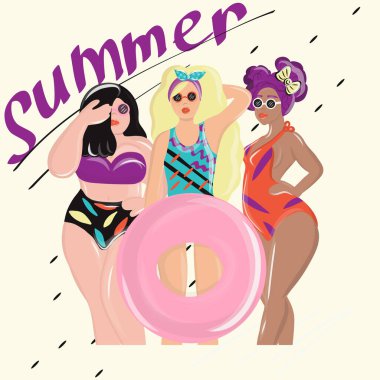 Yaz kumsalı kadınları