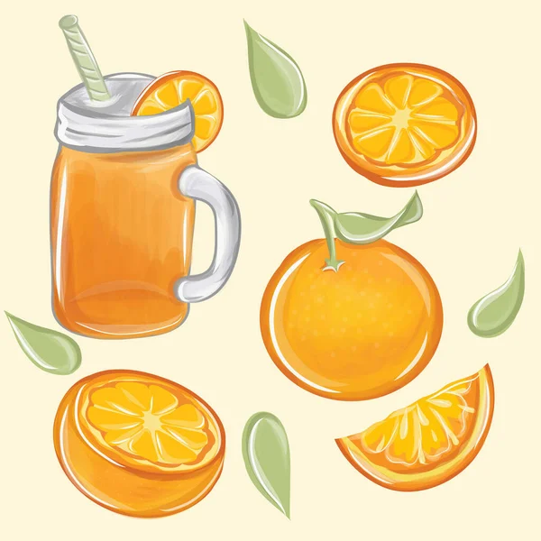 Kreskówka z sokiem pomarańczowym — Wektor stockowy