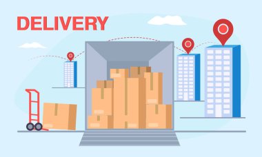 Taşıma konsepti vektörü