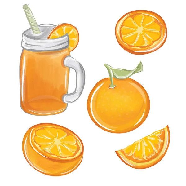 Orange juice cartoon — Stock Vector