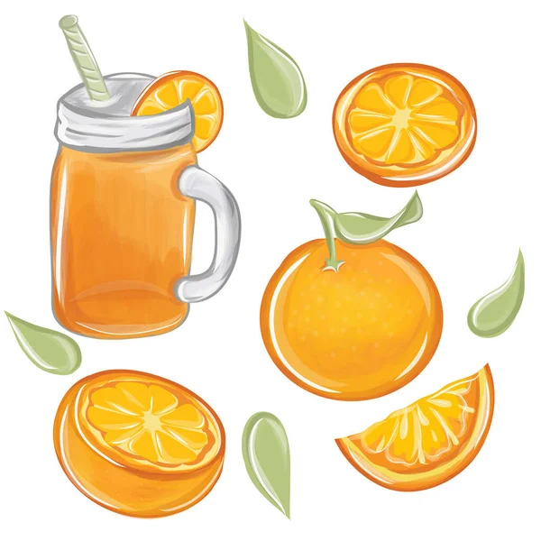 Dibujos animados zumo de naranja — Vector de stock