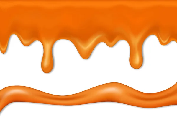 Caramel drip vector — Stock Vector