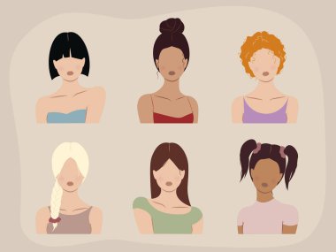 Soyut kadın portreleri