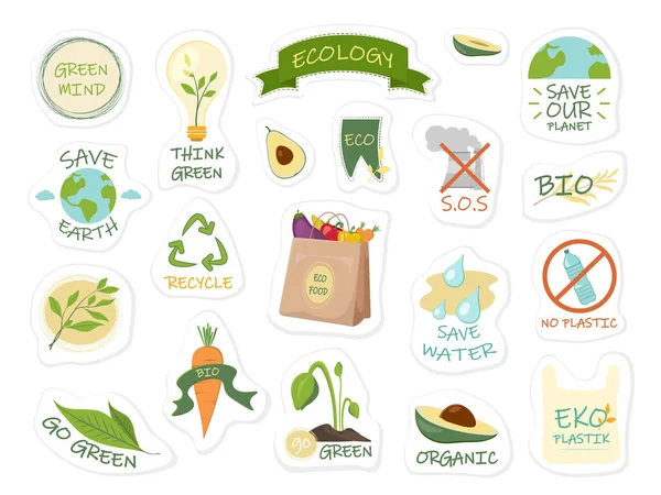 Ecologische stickers vector — Stockvector