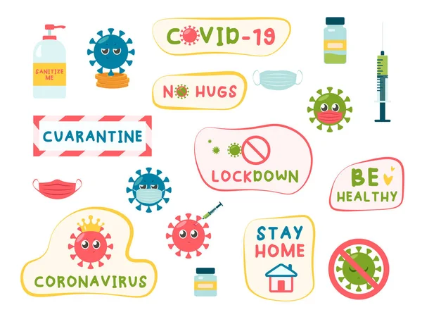 CoronaVirus letterings vector — Stockvector