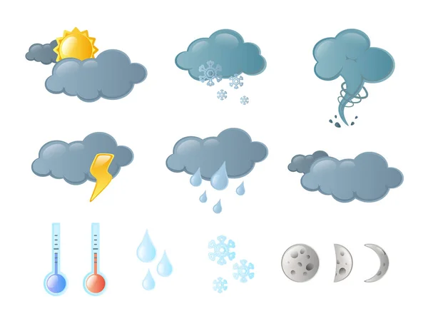 Conjunto de iconos meteorológicos — Vector de stock