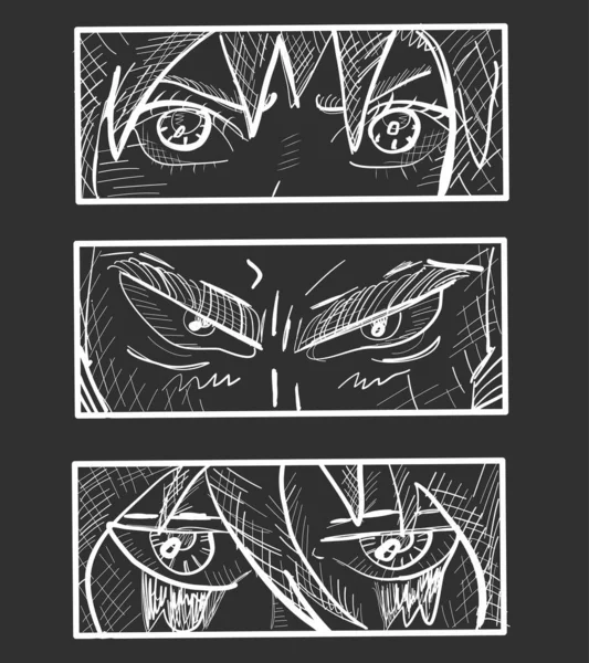 Anime visages vecteur — Image vectorielle