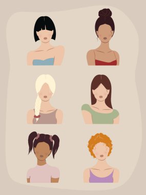 Soyut kadın portreleri