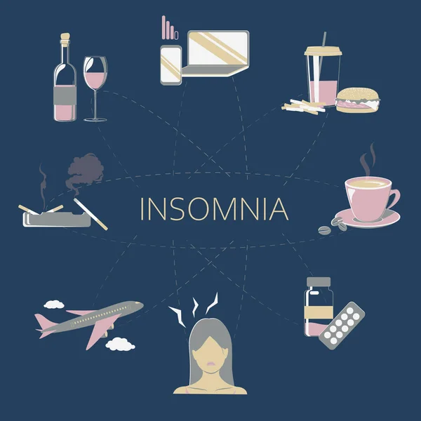 Insomnia vector illustration — Stock Vector