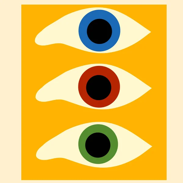 Ojos abstractos puestos — Vector de stock