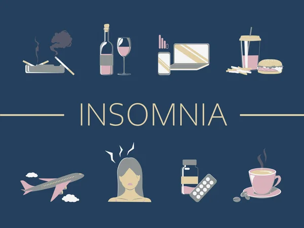 Insomnia vector illustration — Stock Vector