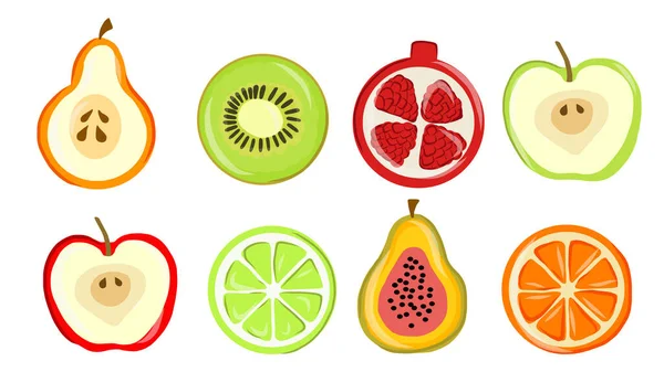 Fruits set vector — Stock Vector
