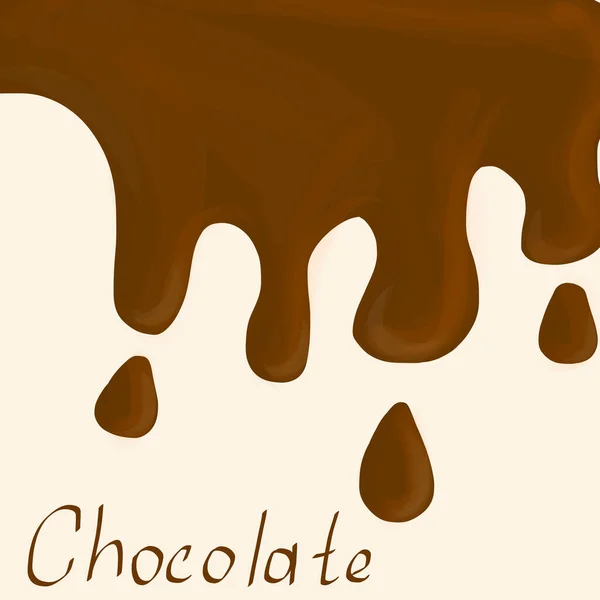 Gotas de líquido de chocolate — Vector de stock