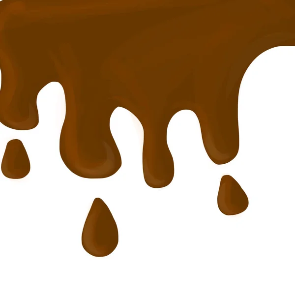 Gotas de líquido de chocolate — Vector de stock