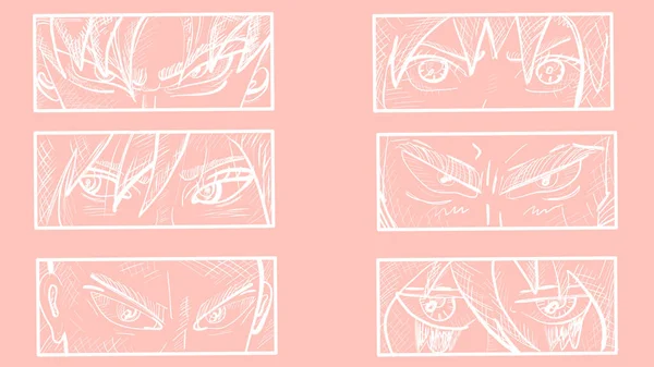Anime Gesichter Vektor — Stockvektor