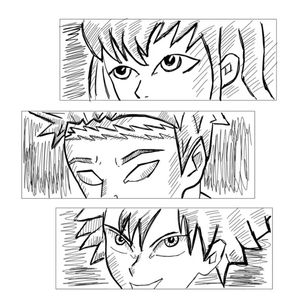 Manga face vector — 스톡 벡터