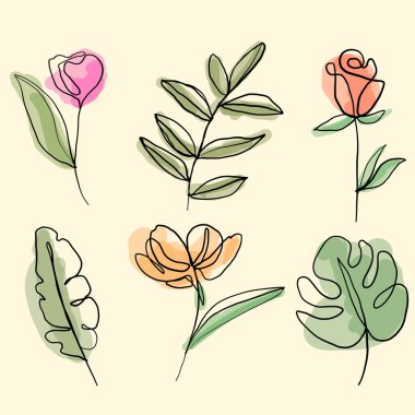 Çiçek çizgisi El çizilmiş