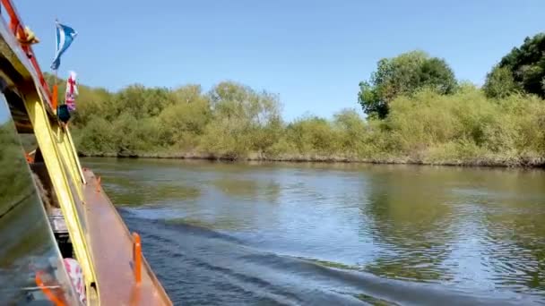 2020年9月イングランド リバーウェイ 川のクルーズボートからの景色を楽しむ — ストック動画