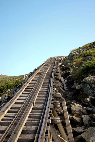 Mount Washington Cog Railway New Hampshire Septiembre 2008 Vía Férrea —  Fotos de Stock