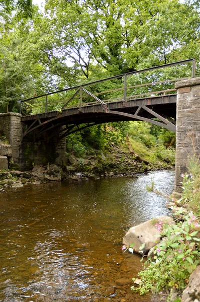 Aberdare Galles Agosto 2017 Ponte Ferroviario Ghisa Sul Fiume Cynon — Foto Stock