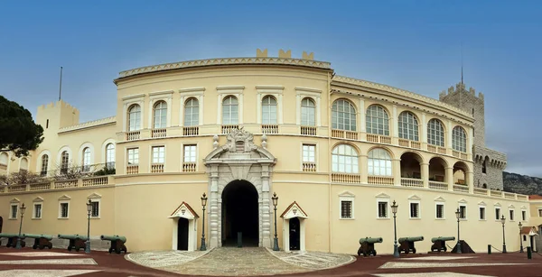 Mónaco Europa Enero 2018 Vista Panorámica Del Frente Del Palacio — Foto de Stock