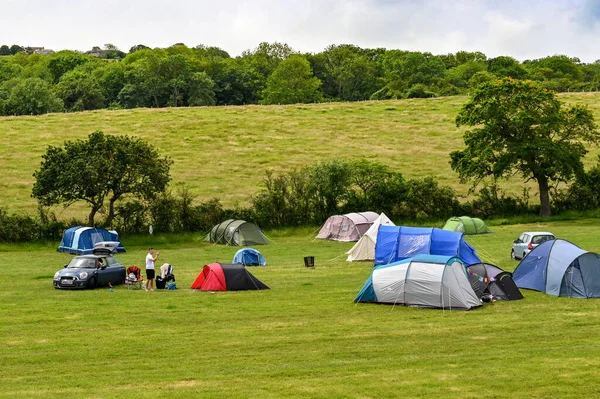 Dorset England Juni 2021 Tält Campingplats Utkanten Swanage Swanage — Stockfoto