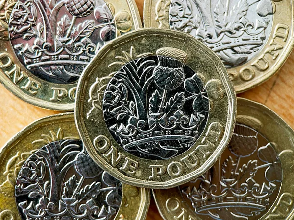 Close Upweergave Van Een Britse Munt Van Een Pond Sterling — Stockfoto