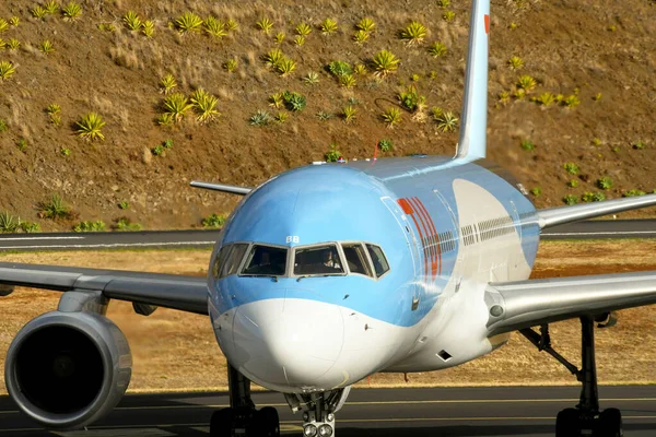 Funchal Madeira Februari 2016 Boeing 757 Jetplan Som Trafikeras Semesterflygbolaget — Stockfoto