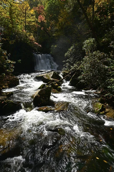 Wodospad Yellow Creek niedaleko Robbinsville, Karolina Północna. — Zdjęcie stockowe