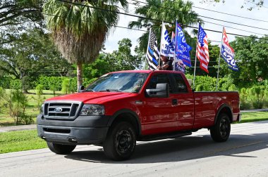 Güney Miami, Florida 'da Trump Car Parade.