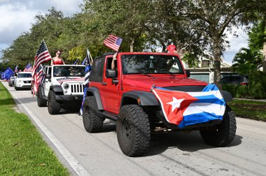 Güney Miami, Florida 'da Trump Car Parade.