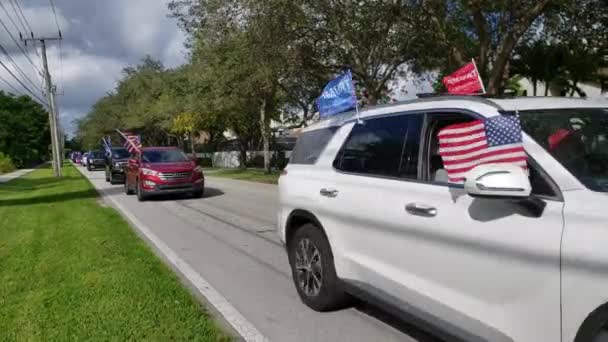 Парад Трампа в Південній Маямі, Флорида 4K. — стокове відео